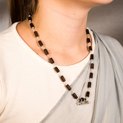 Shakti Silver Tulsi Mala with Narasimha Kavacha