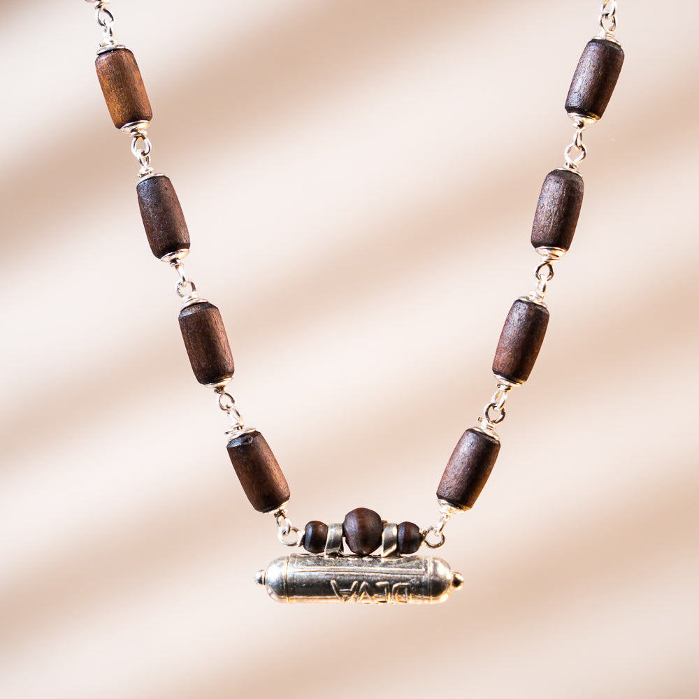 Shakti Silver Tulsi Mala with Narasimha Kavacha
