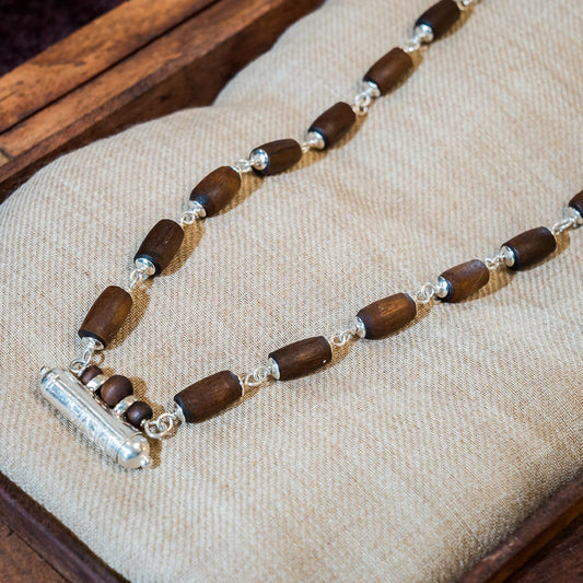 Shakti Silver Tulsi Mala with Narasimha Kavacha