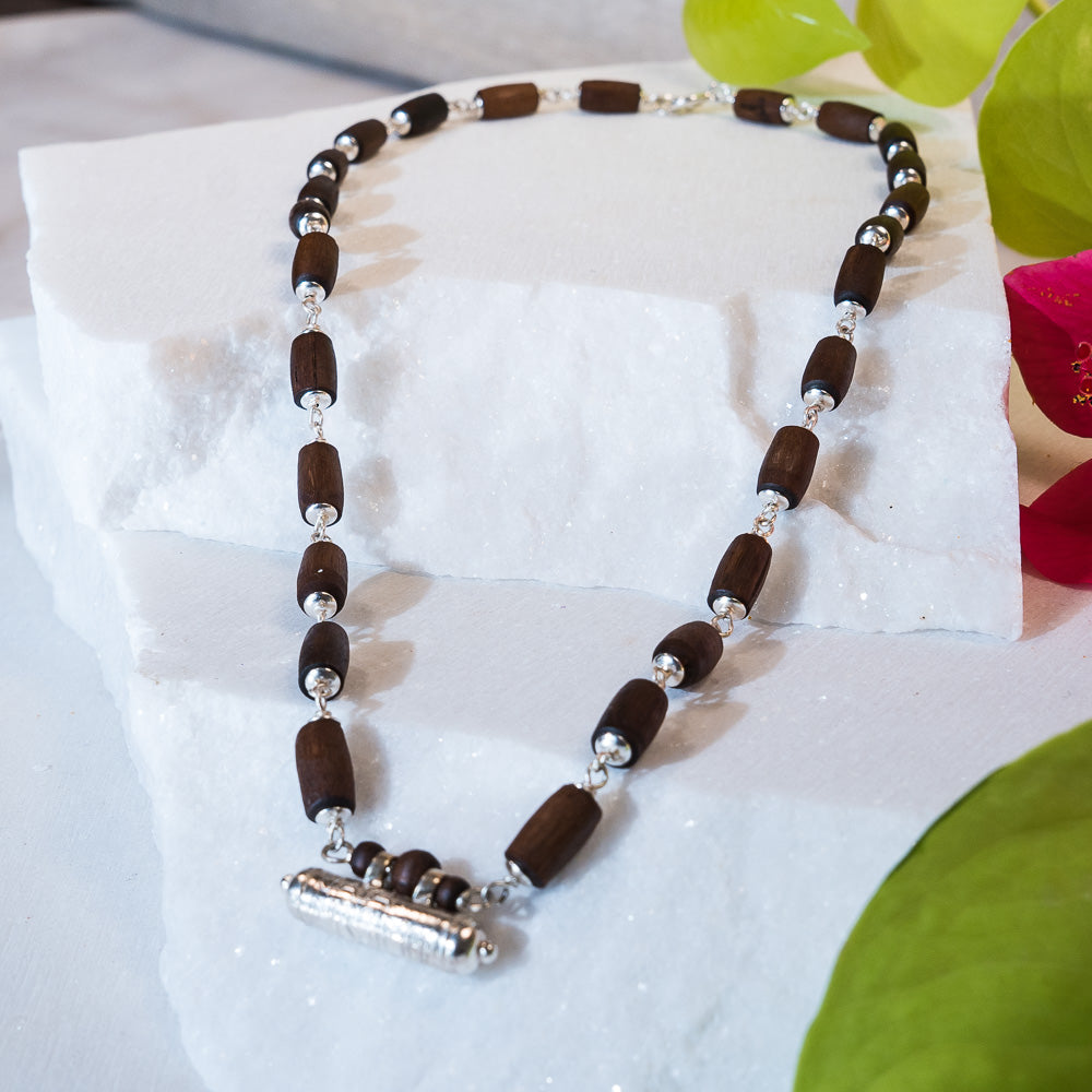 Shakti Silver Tulsi Mala with Narasimha Kavacha