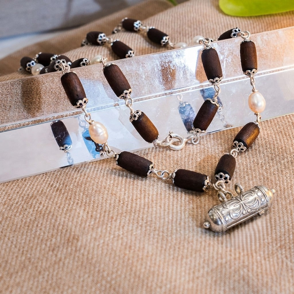 Sri Padma Silver Tulsi Mala - The Queen of Flowers