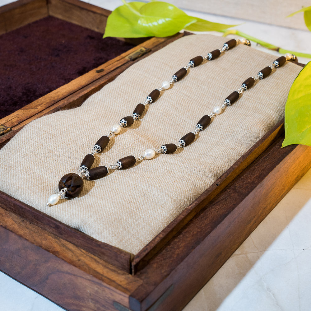 Sri Padma Silver Tulsi Mala - The Queen of Flowers