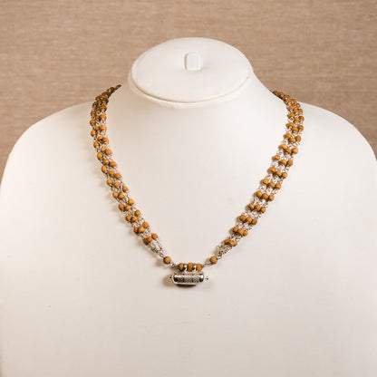 Sita Mala - Guardian and Protection 3line Silver Tulsi with Narasimha Kavacha