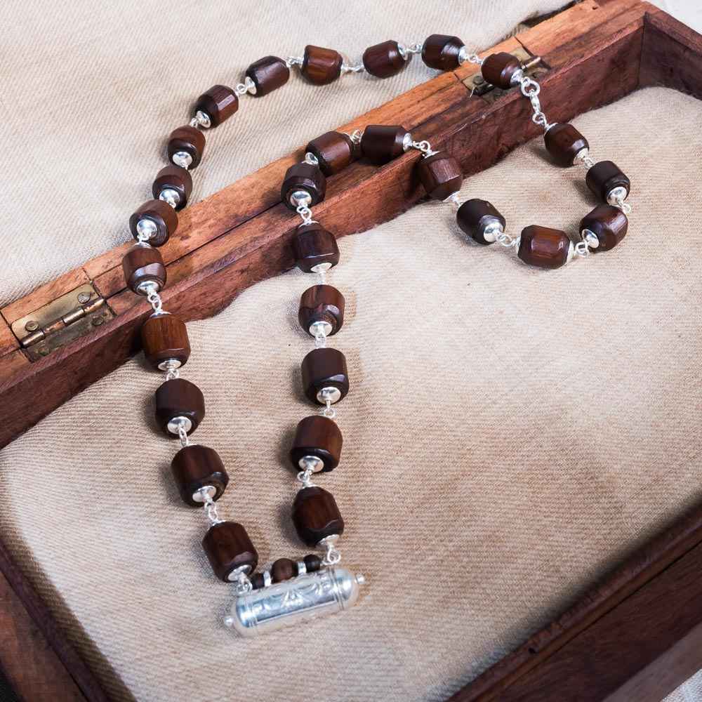 Nara Hari Silver Tulsi Mala with Narasimha Kavacha
