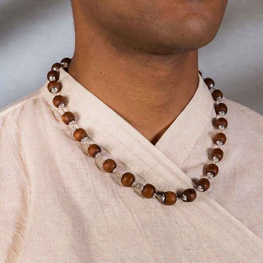 Janardana Silver Tulsi Mala - Guardian of all beings