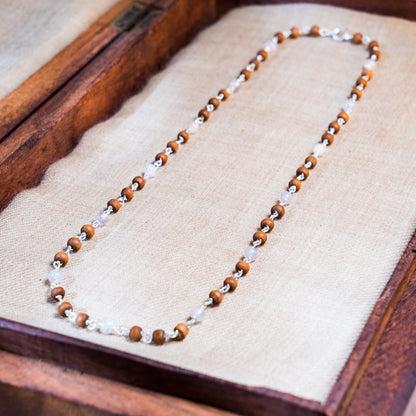 Eka Kanti Rose Quartz - Silver Tulsi Mala