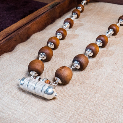 Gautama Silver Tulsi Mala with Narasimha Kavacha