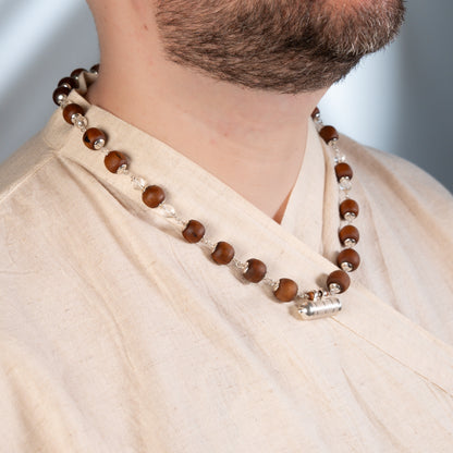 Gautama Silver Tulsi Mala with Narasimha Kavacha