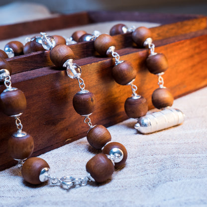 Gautama Silver Tulsi Mala with Narasimha Kavacha