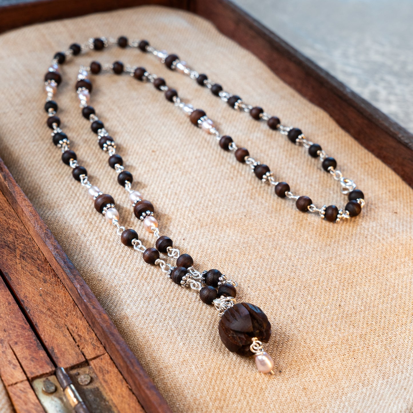 Chandrika Silver Tulsi Mala - A Dance Of Grace