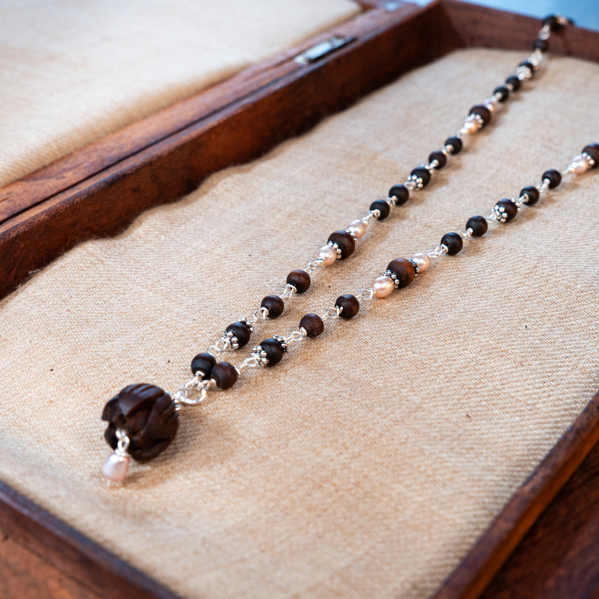 Chandrika Silver Tulsi Mala - A Dance Of Grace