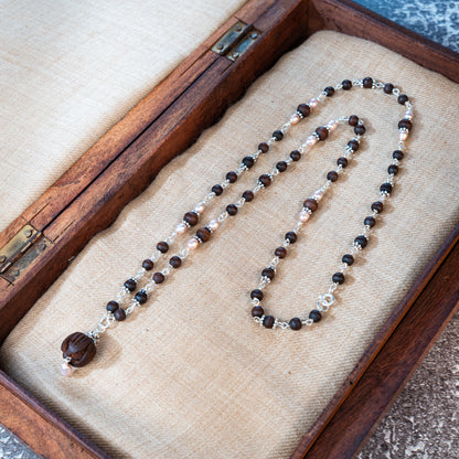 Chandrika Silver Tulsi Mala - A Dance Of Grace