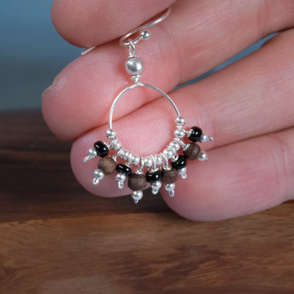Rajeshwari Silver Tulsi Mala - Narasimha Kavacha and Black Tourmaline