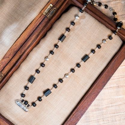 Rajarshi Silver Tulsi Mala - Narasimha Kavacha and Black Tourmaline