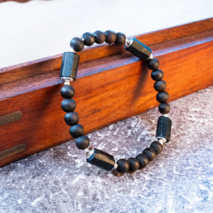 Rajarshi Silver Tulsi Mala - Narasimha Kavacha and Black Tourmaline