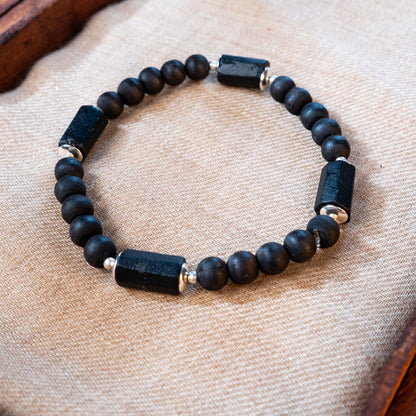 Rajarshi Silver Tulsi Mala - Narasimha Kavacha and Black Tourmaline