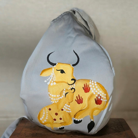 Hand-painted Beadbag - Cow and Calf