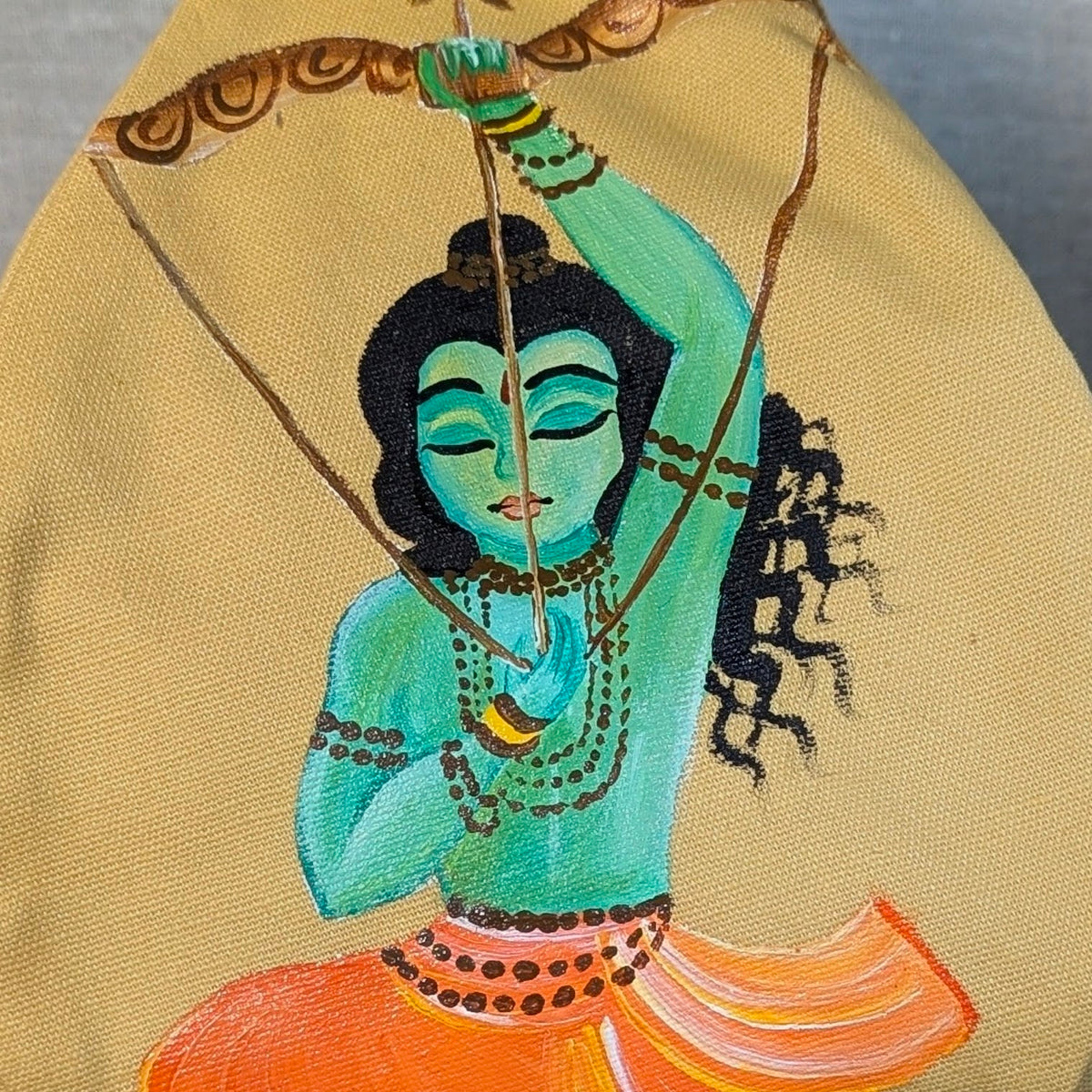 Hand-painted Beadbag - Sri Ram