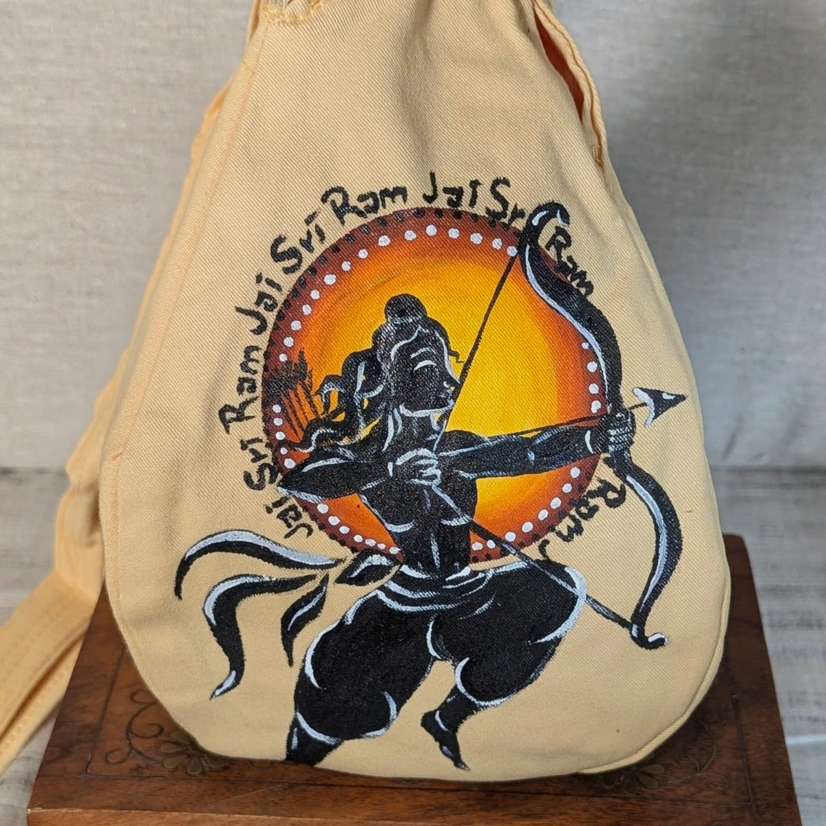 Hand-painted Beadbag - Jay Sri Ram