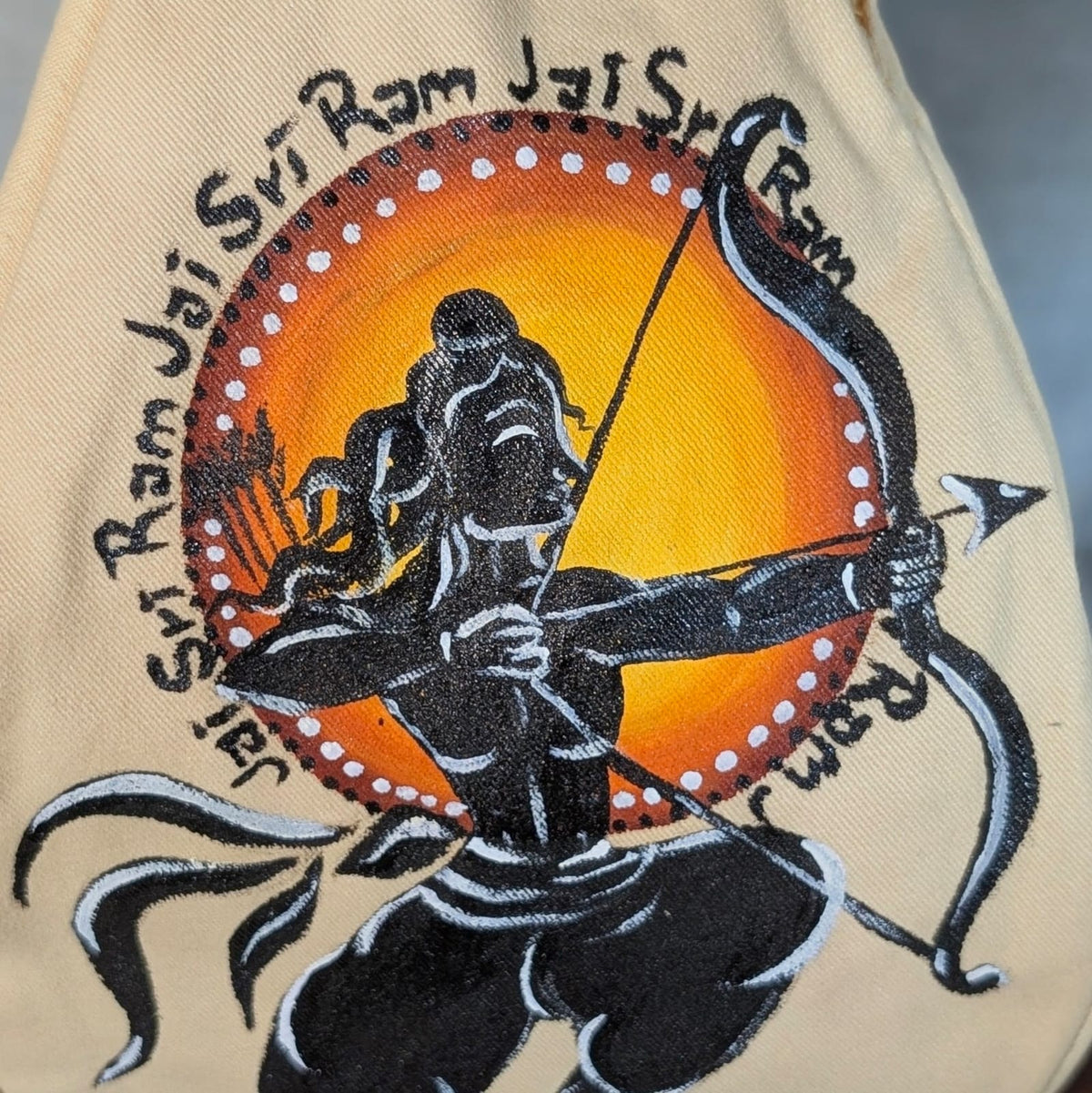 Hand-painted Beadbag - Jay Sri Ram