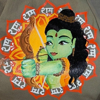 Hand-painted Beadbag - Ram Ram Ram