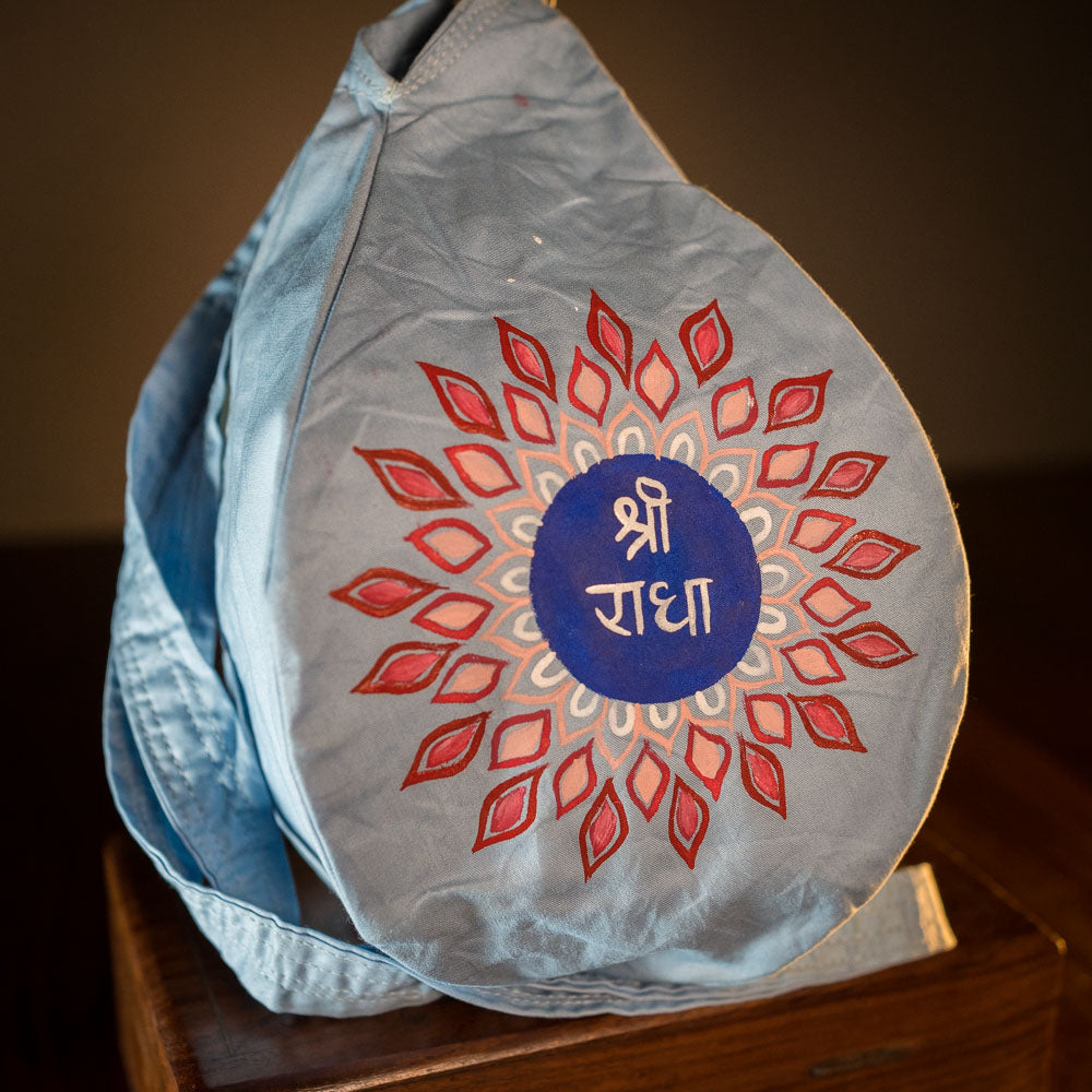 Handpainted Beadbag - Jay Sri Radhe! Lotus Star