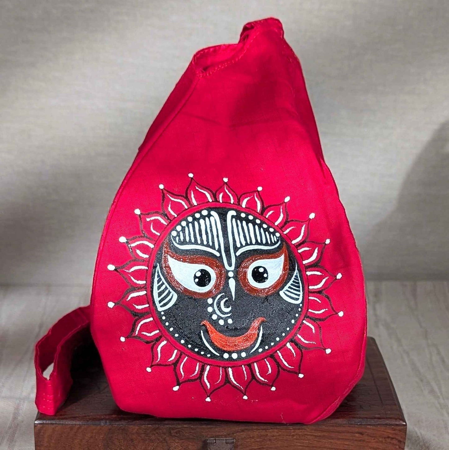 Hand-painted Beadbag - Jagannath in Red