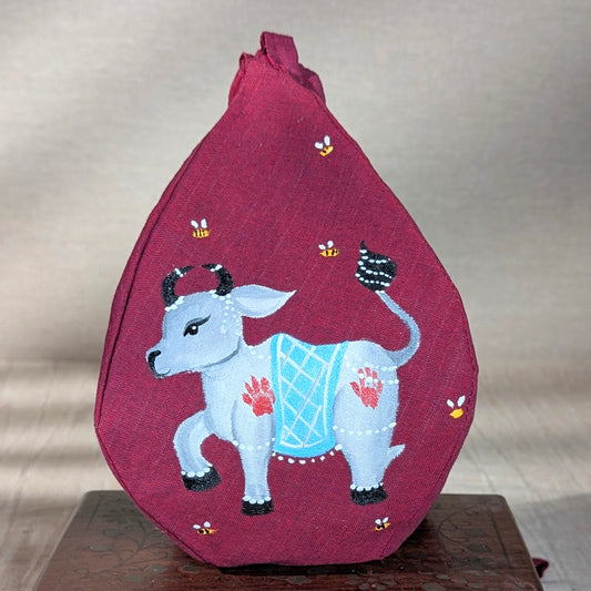 Hand-painted Beadbag - Gopastami Cow