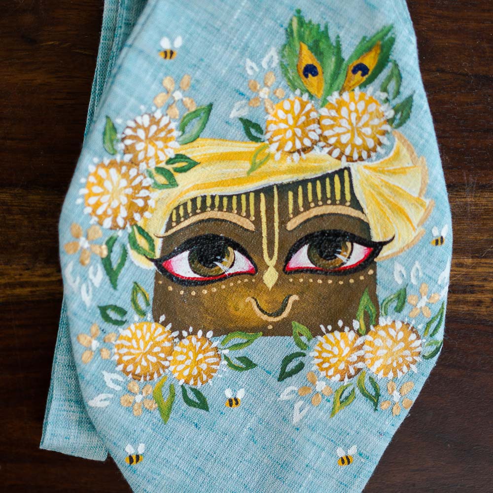 Handpainted Beadbag - Giri Kadamba Blue