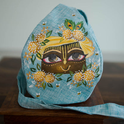 Handpainted Beadbag - Giri Kadamba Blue