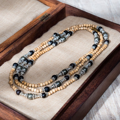 Tulsi Kunti Mala with stone beads 3 Colors Available #92