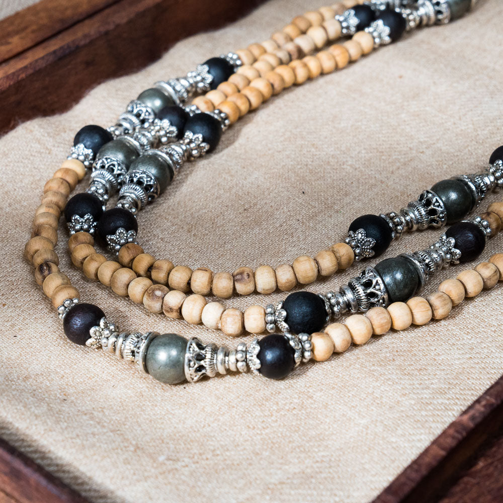 Tulsi Kunti Mala with stone beads 3 Colors Available #92