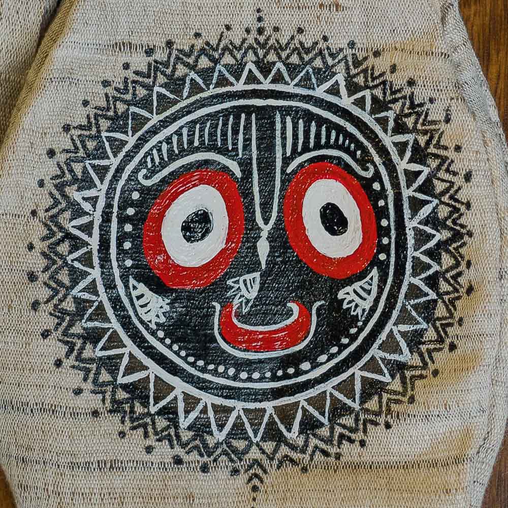 Handpainted Beadbag - Jagannath Silk - I Love Mayapur