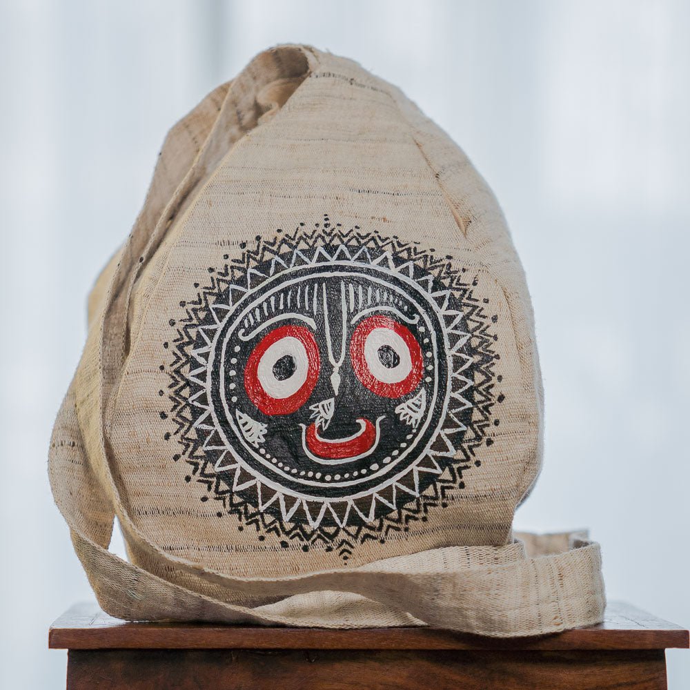 Handpainted Beadbag - Jagannath Silk - I Love Mayapur