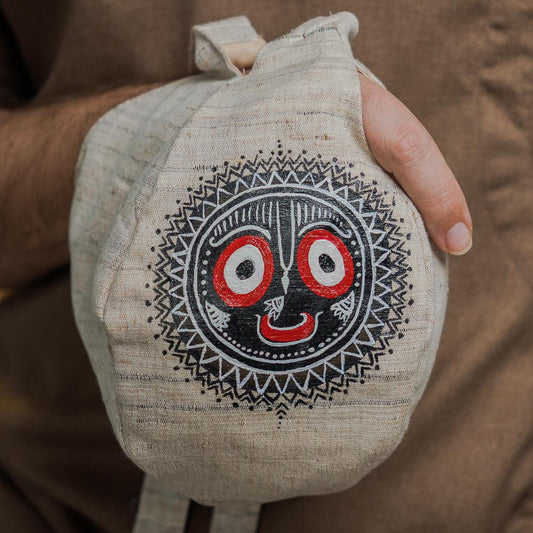 Handpainted Beadbag - Jagannath Silk - I Love Mayapur