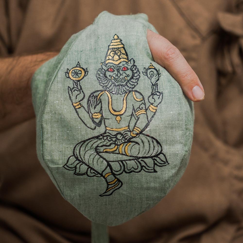 Handpainted Beadbag - Narasimhadeva - I Love Mayapur