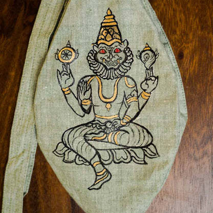 Handpainted Beadbag - Narasimhadeva - I Love Mayapur