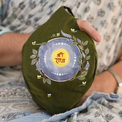 Handpainted Beadbag - Sri Radha - I Love Mayapur