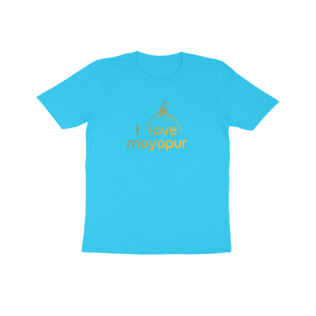 Kids T-shirt Teal and Orange - I Love Mayapur