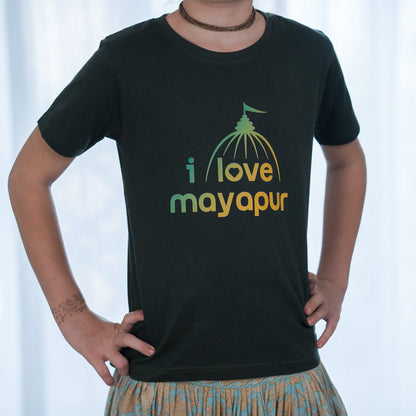 Kids T-shirt Teal and Orange - I Love Mayapur