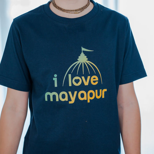 Kids T-shirt Teal and Orange - I Love Mayapur